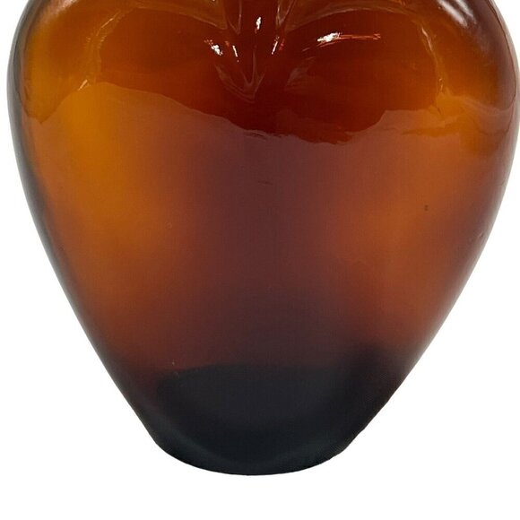 Paul Mason Amber Heart Shaped Empty Bottle with Stopper Vintage 8.5 inches - Picture 4 of 6